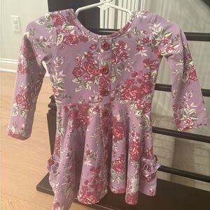 Floral Long Sleeve Dress with Buttons